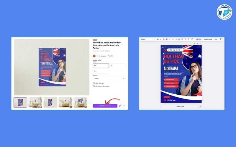 Tùy chỉnh nội dung trong poster hội thảo